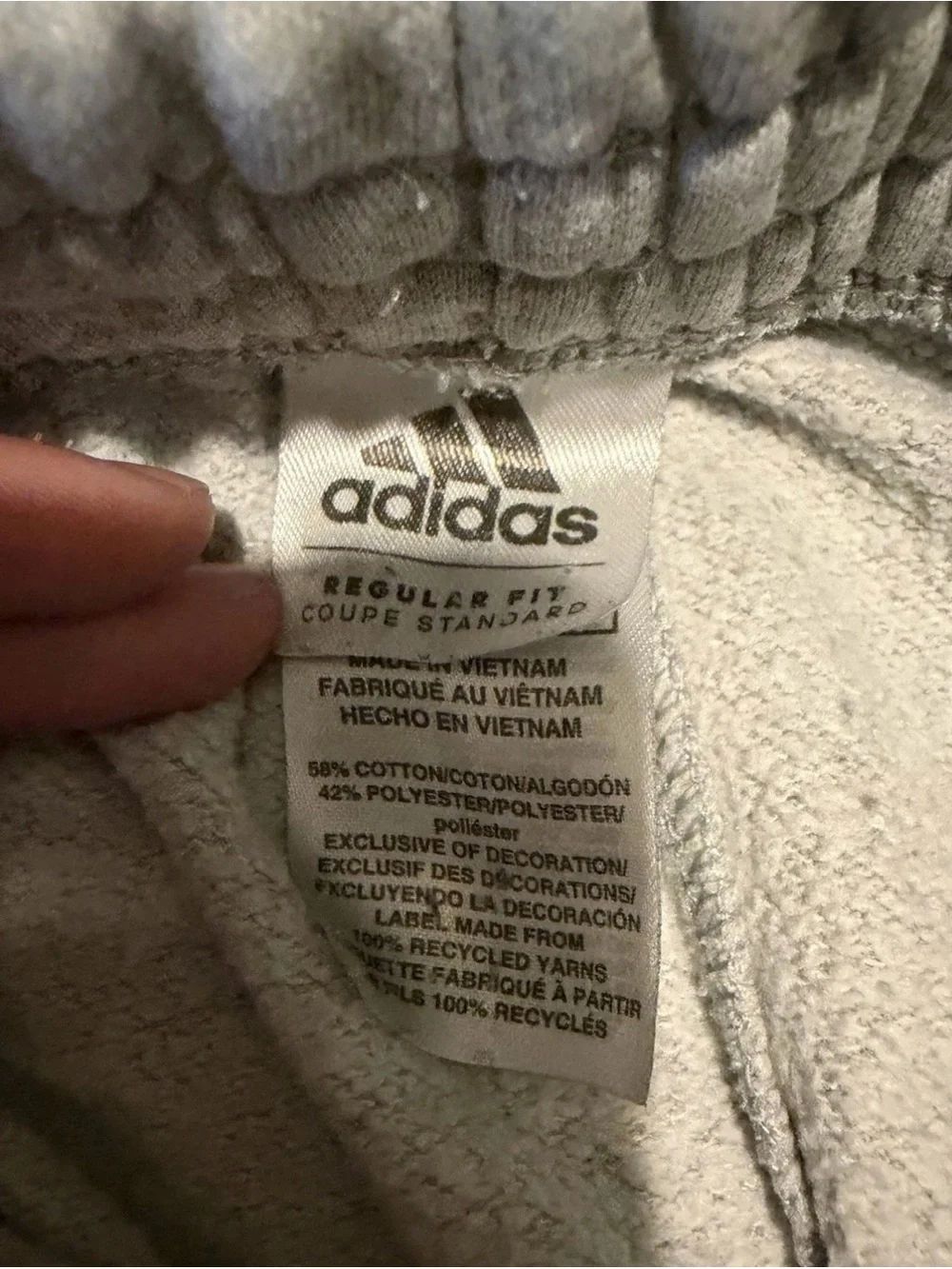 adidas Light Gray Joggers with Black Side Stripes